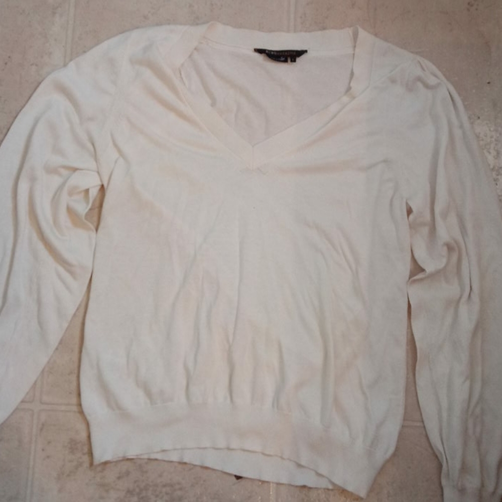 Cute V-Neck Blouse, Scrunched Shoulderz
